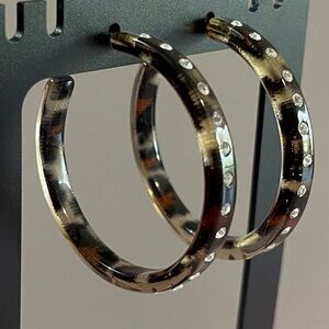 NEW Foxy Designs Tortoise Shell Hoop Earrings